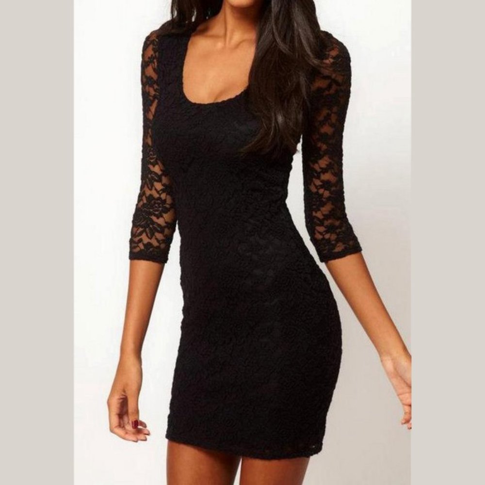 ASOS Black Lace Bodycon Dress